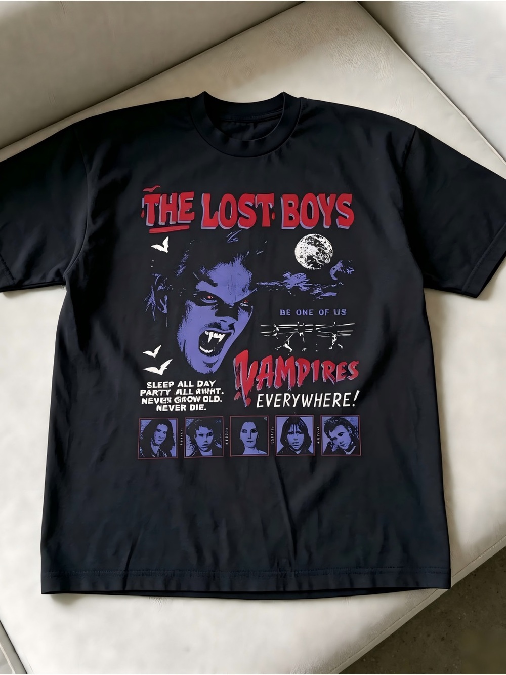 The Lost Boys Movie Vampires Everywhere Black Horror Women Men T-shirt Unisex